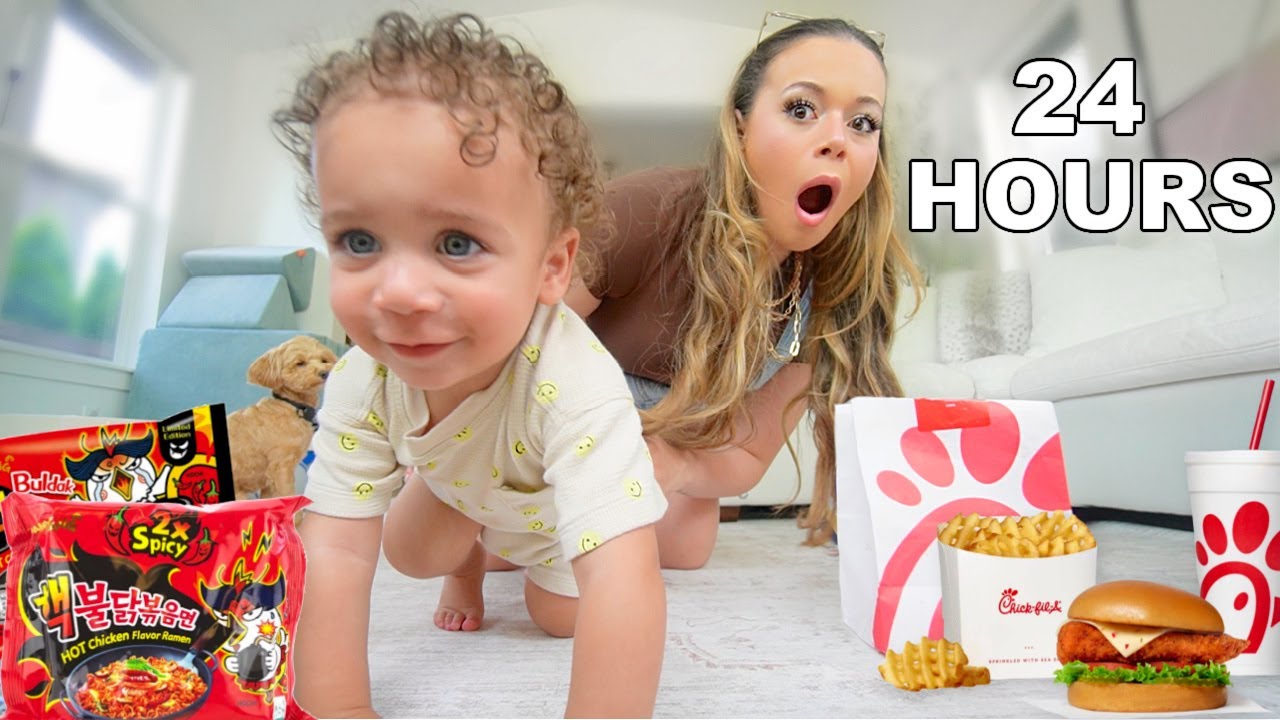 BABY CHOOSES WHAT I EAT FOR 24 HOURS!!!