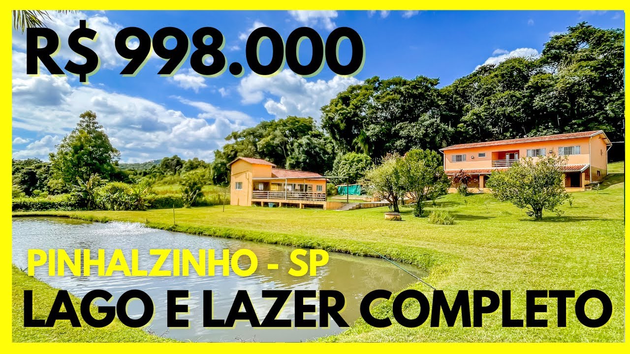 CHÁCARA COM LAGO REPLETO DE PEIXES  E LAZER COMPLETO - PINHALZINHO-/SP- R$ 998.000