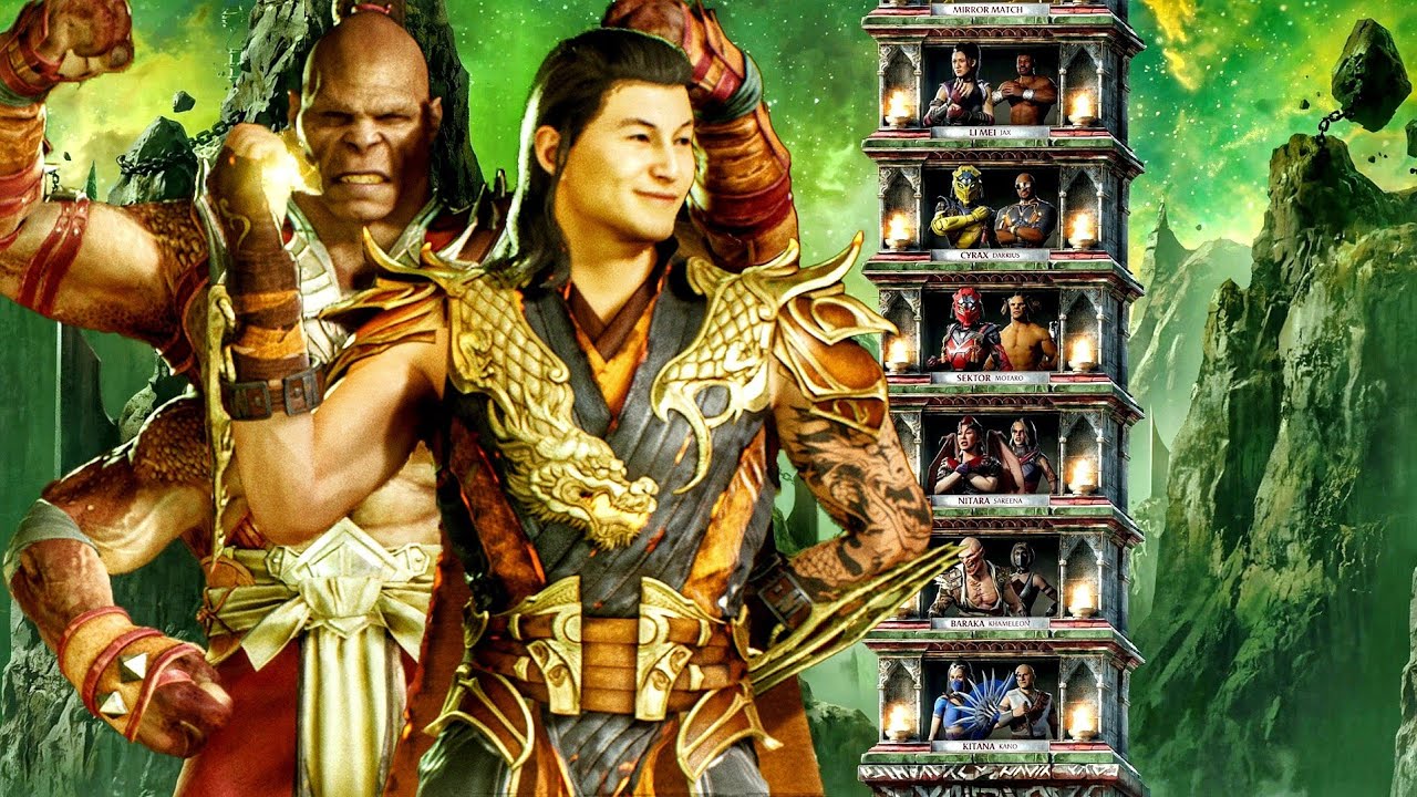 Piroman Shang Tsung z Goro Cameo Wojownik Klasyczna Wieża Mortal Kombat 1 - Bez komentarza