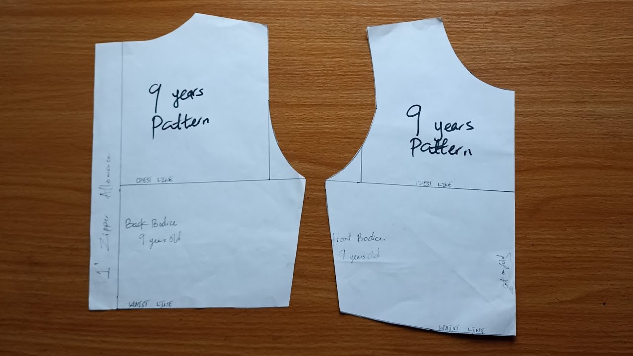 How to Draft a Pattern for 9 years old | children's pattern