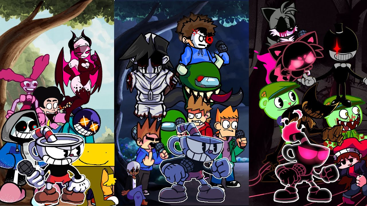 Cuphead full week and Devil's gambit but every other turn a different character sings it