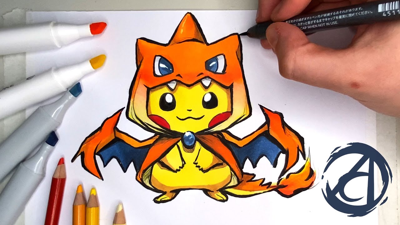 COMO DESENHAR O PIKACHU Fantasiado de Charizard com a Dai Oliveira