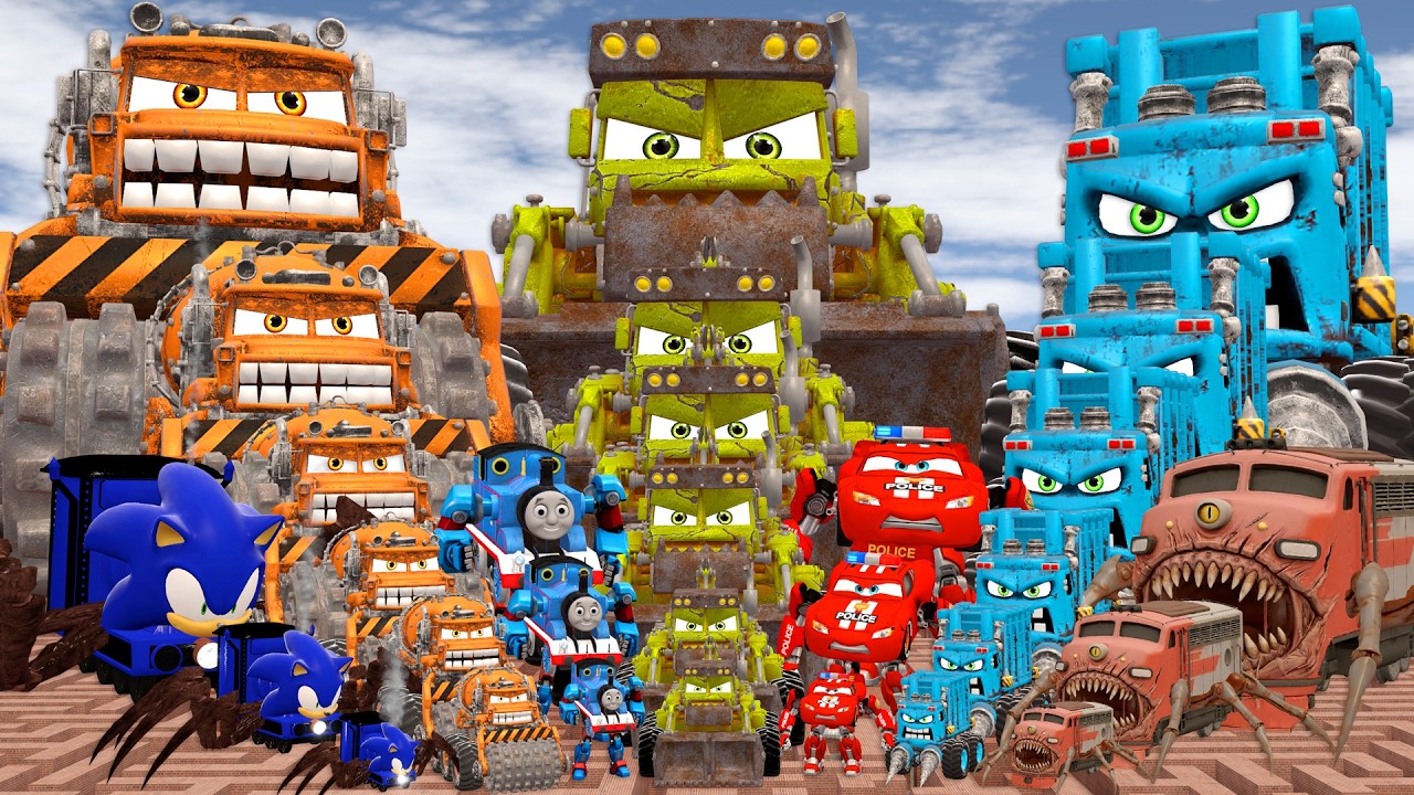 All Size Small To Twin Scoop Monster Truck Shredder Monster Truck Mcqueen Thomas Amy in Maze EP 20