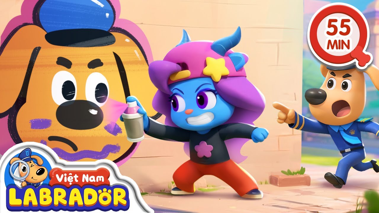 🎨 Hình vẽ lạ trước cửa nhà | TP. Ven Biển | Hoạt hình thiếu nhi 👮 Cảnh sát trưởng Labrador Vietnam 🚔