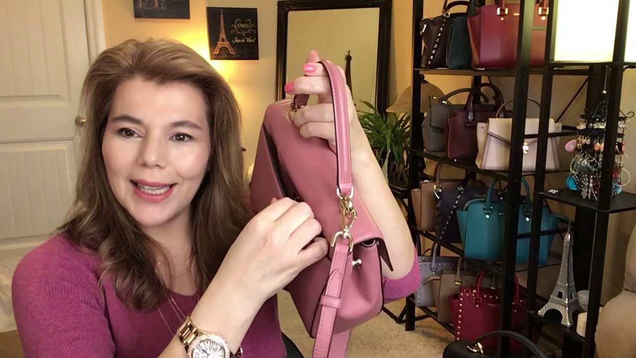 Michael Kors Medium Ava Review & what’s in my bag & Comparison new vs old Ava (Rose & Black)Leather