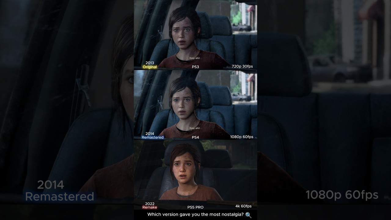 Сравнение графики в играх THE LAST OF US для PS5 PRO, PS4 и PS3 #thelastofus #ps5pro #shorts