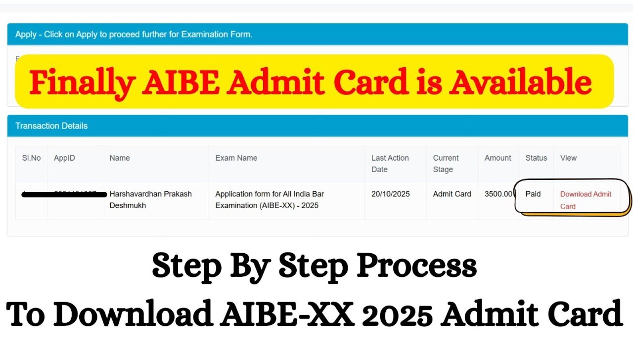 How To Download AIBE-XX Admit Card 2025 | All India Bar Examination 2025 |