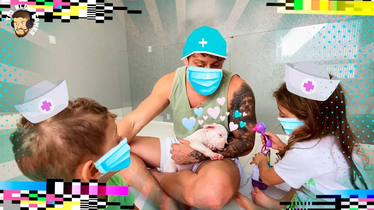 Sofia veterinária e o cachorrinho bebê