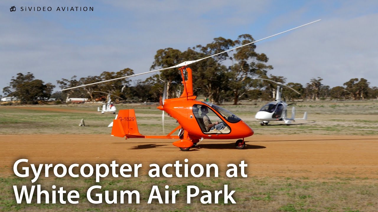 Magni M-24 Orion Gyrocopters (G-1829, G-1839, G-1858 & G-1833) flying at White Gum Air Park.