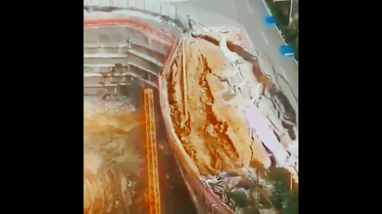 Massive Retaining Wall Collapse