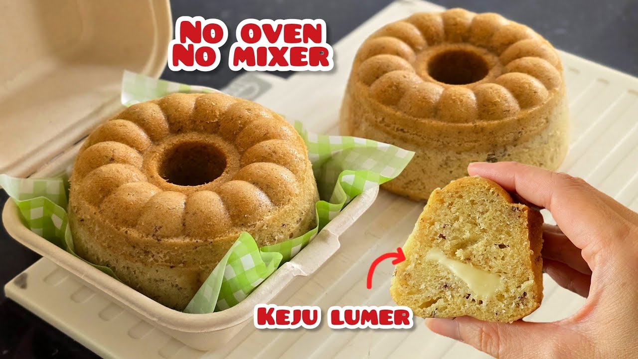Just stir it! No oven! Cake with melted cheese filling was populer. Melted cheese banana cake