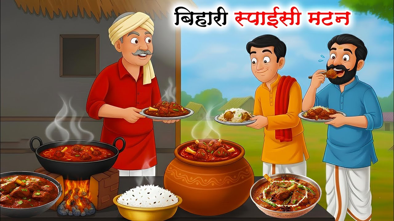 बिहारी स्पाईसी मटन | Bihari spicy mutton | Hindi kahani | moral stories | cartoon story | kahaniya 
