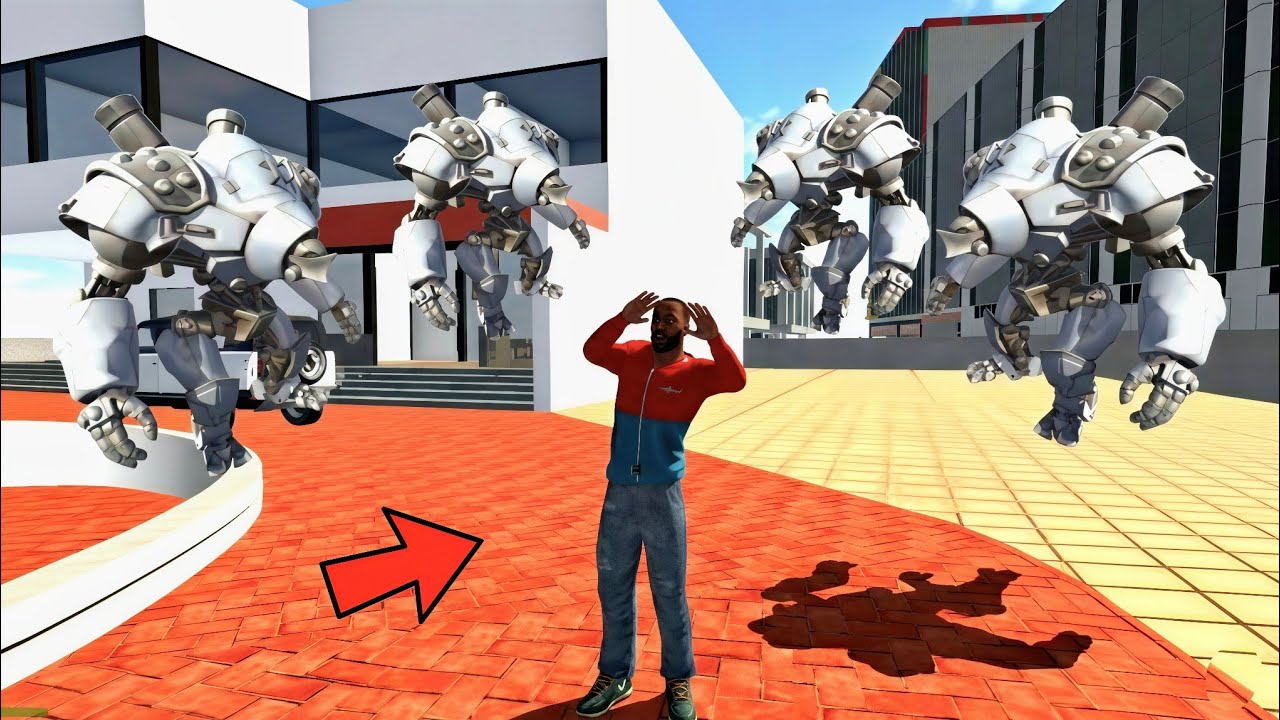 FRANKLIN GOT ATTACKED BY FLYING ROBOTS IN INDIAN BIKES DRIVING 3D