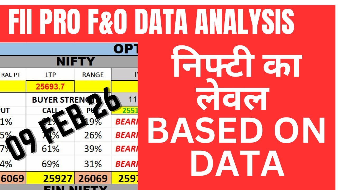 FII & PRO F&O DATA AND NIFTY & BANK NIFTY ANALYSIS FOR 09 FEB 2026  | EDUCATIONAL VIDEO FOR MONDAY