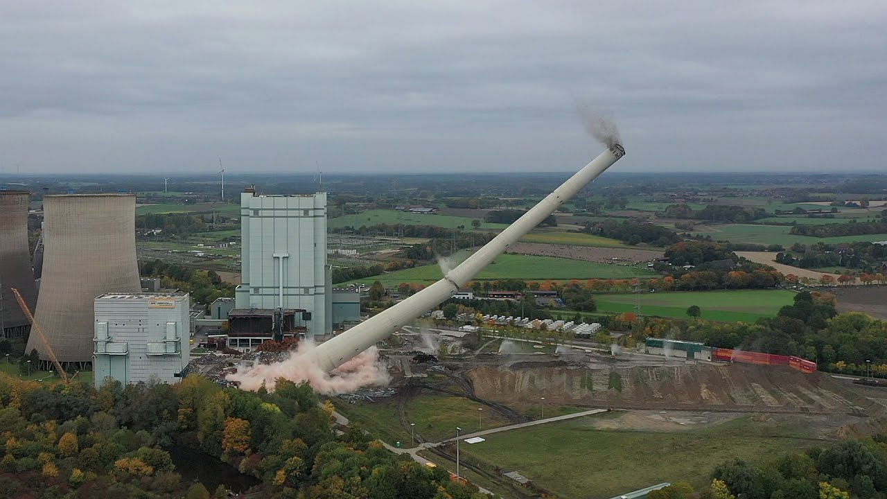Sprengung 280-Meter-Schornstein Gersteinwerk Werne am 12.10.2025