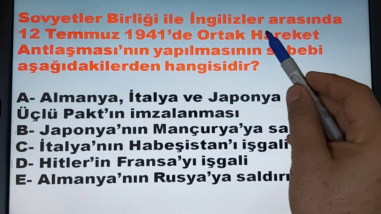 21-  IKİNCİ DÜNYA SAVAŞI SORU ÇÖZÜMÜ KPSS TYT AYT