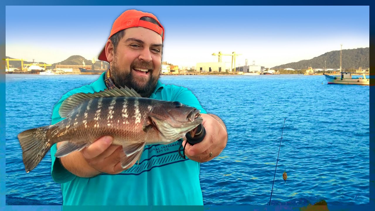PESCARIA EM SANTOS NAS MURETAS DA PONTA DA PRAIA COM ISCA ARTIFICIAL - Robalos e Caranha!!!