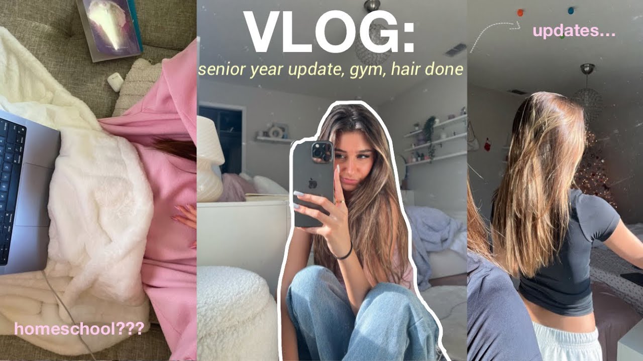 VLOG: senior year, shopping, hair app + at home workout!