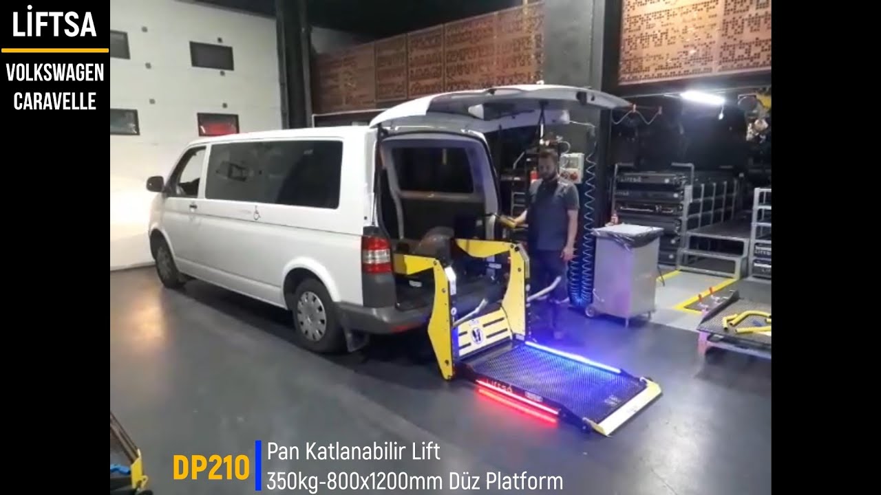 Liftsa - VOLKSWAGEN TRANSPORTER Engelli Taşıma Aracı Çift Kollu Double Arm Lift Videosu - Liftsa.com