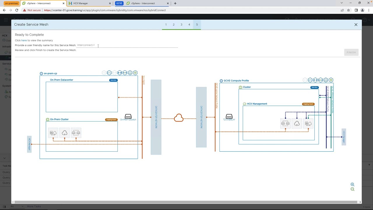 VMware HCX Service Mesh Configuration for Google Cloud VMware Engine