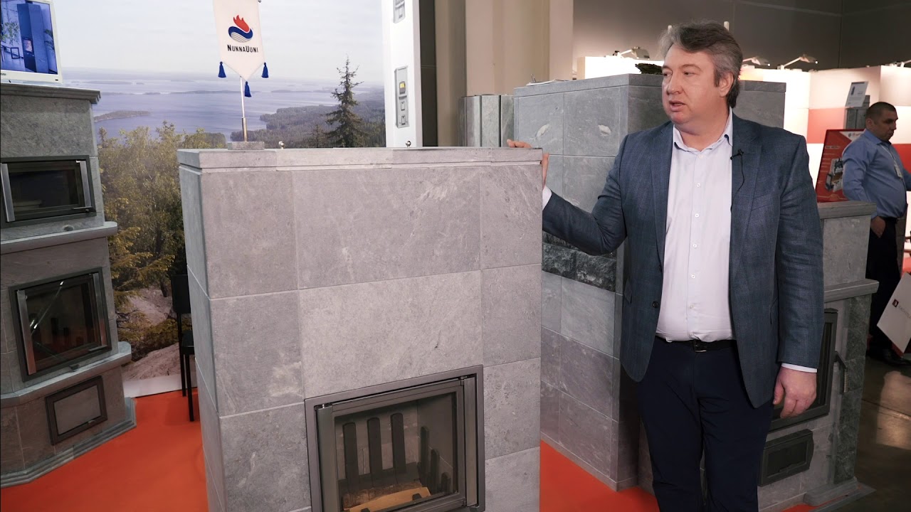 Пристенный камин Joya из талькомагнезита, производства финской компании Nunnauuni.