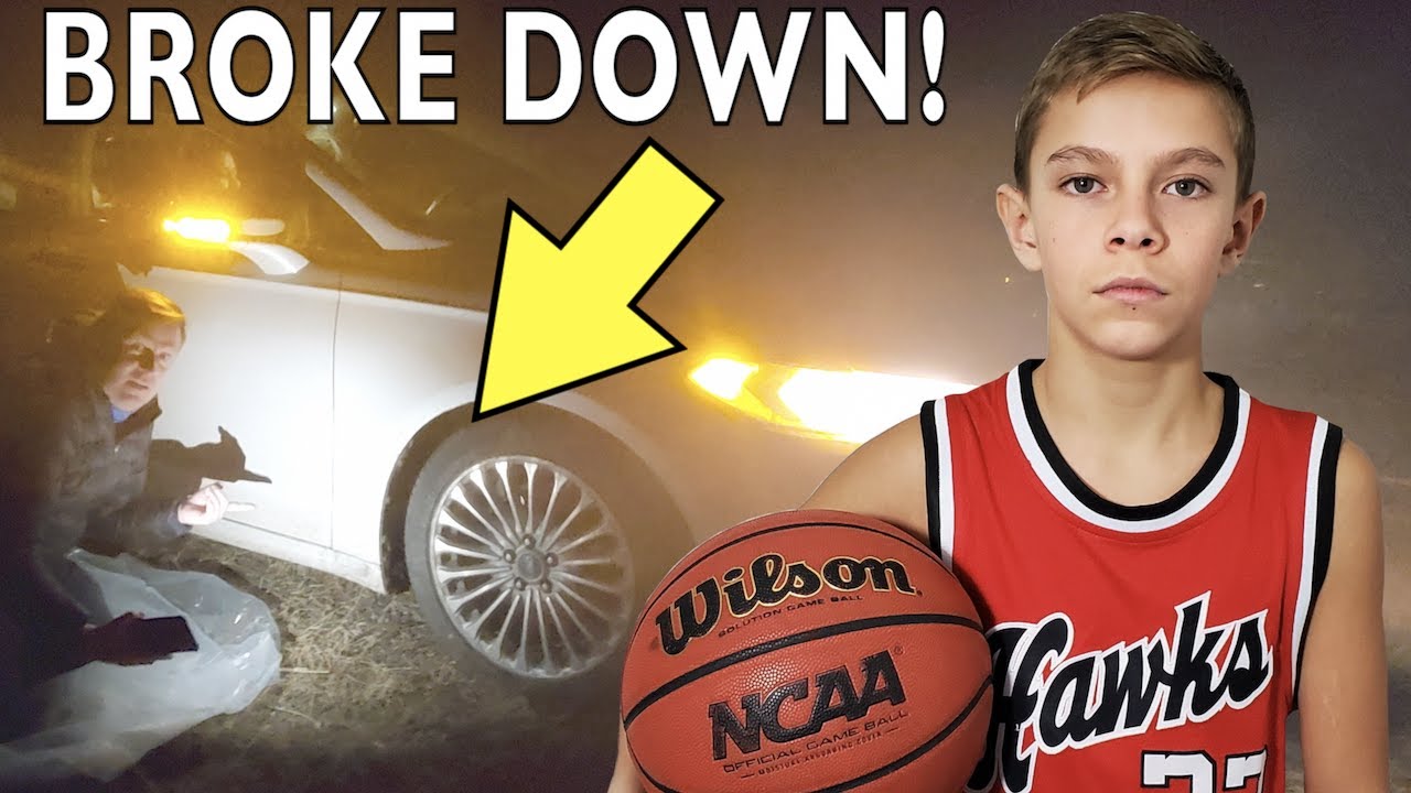 CAR BROKEN DOWN GOING TO BASKETBALL GAME!