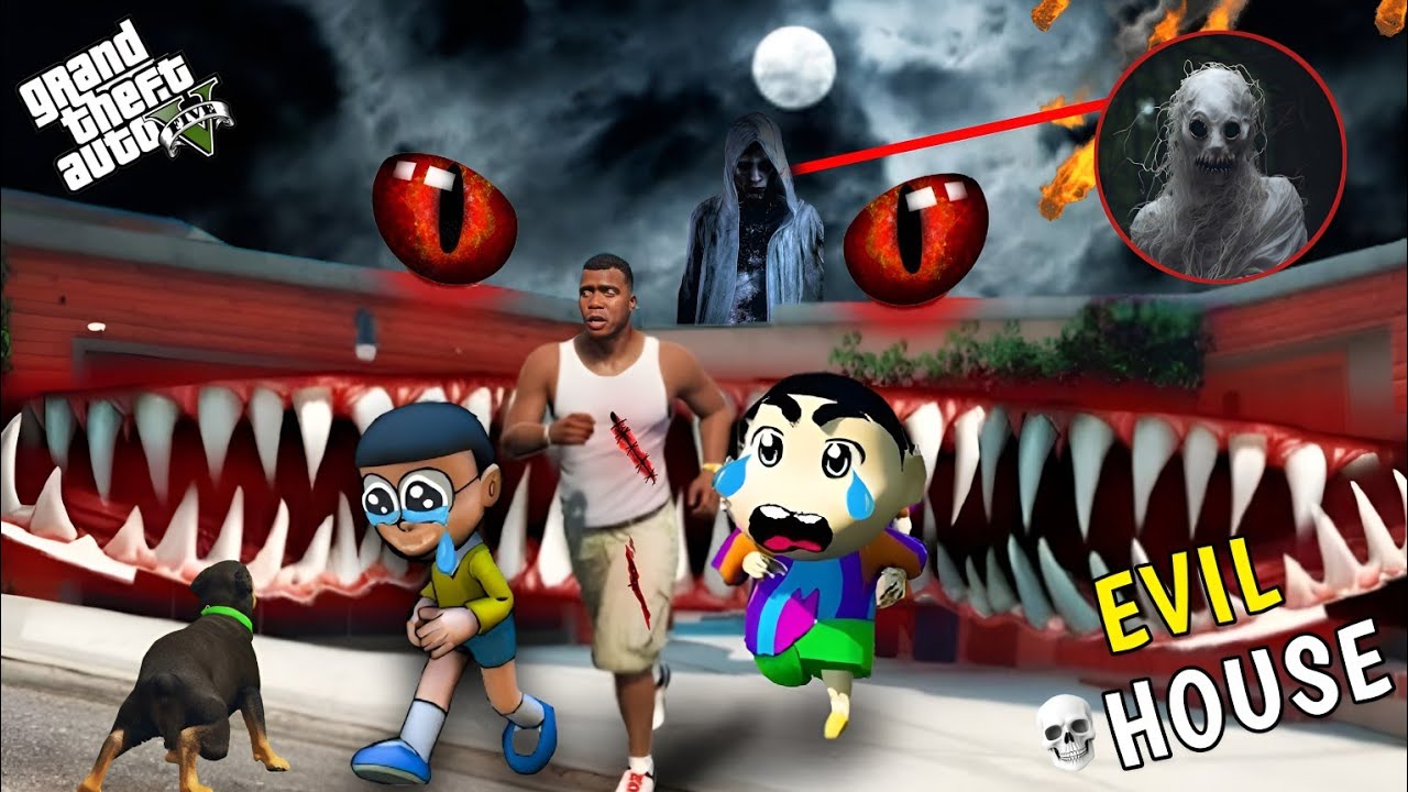 GTA 5 : Franklin Trapped In The EVIL House With Nobita & Chop || Episode # 06 || Afaq Hub