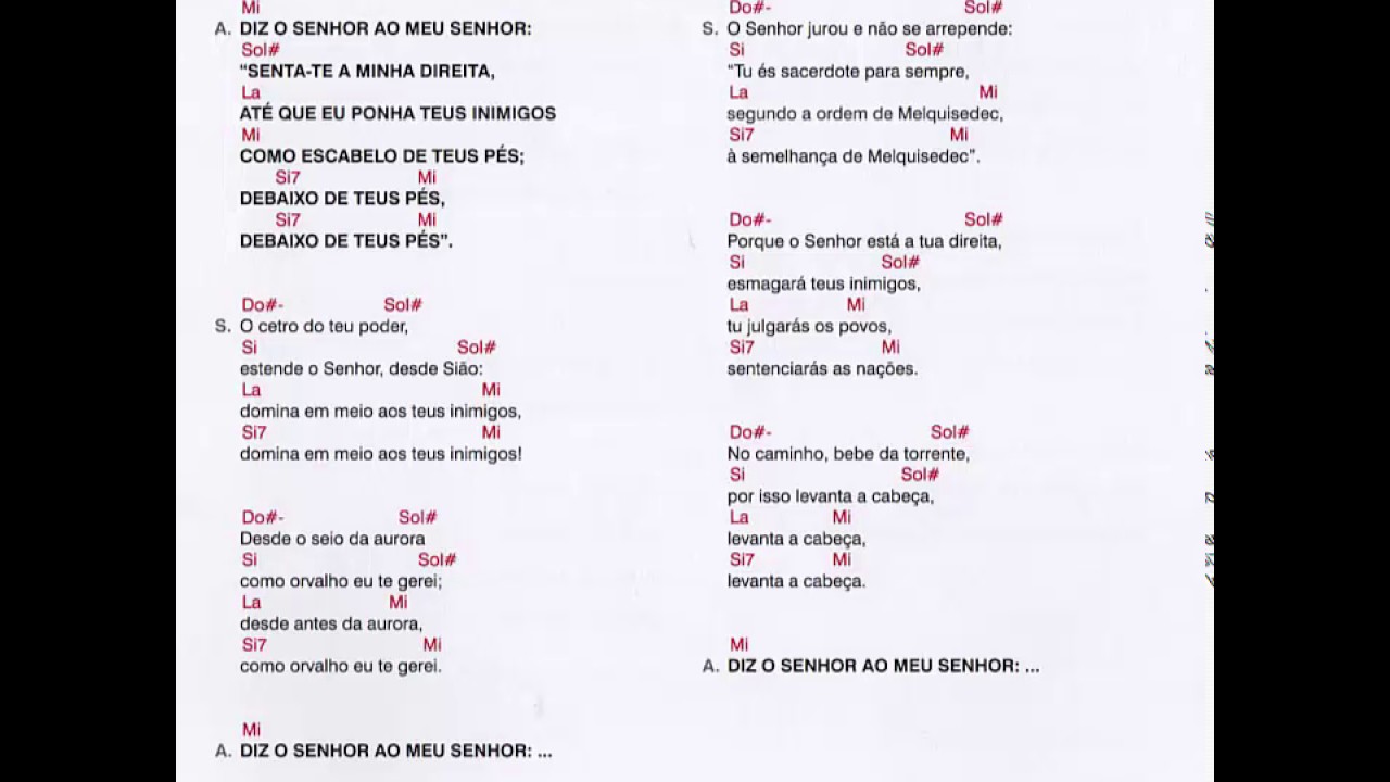 Diz senhor ao meu senhor - Salmo 110 (109)