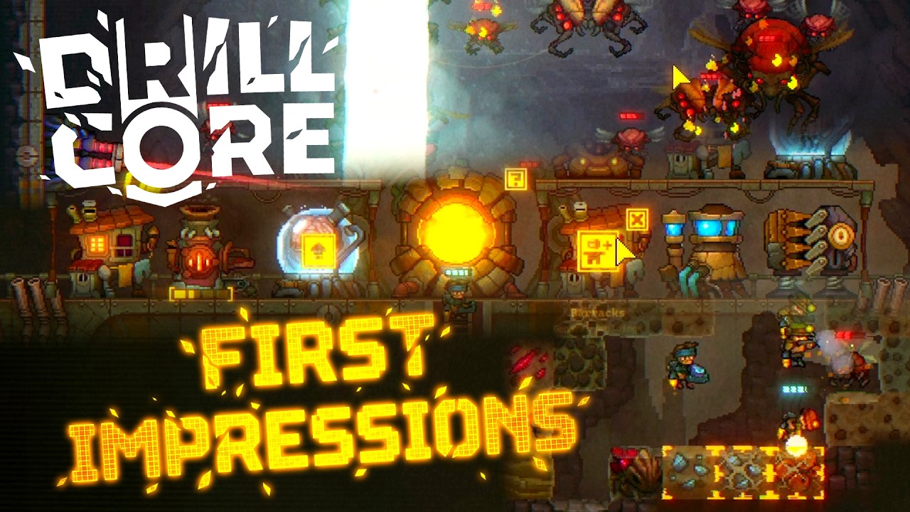 Roguelite tower defense management game with LOTS of variety | Drill Core Gameplay First Impressions