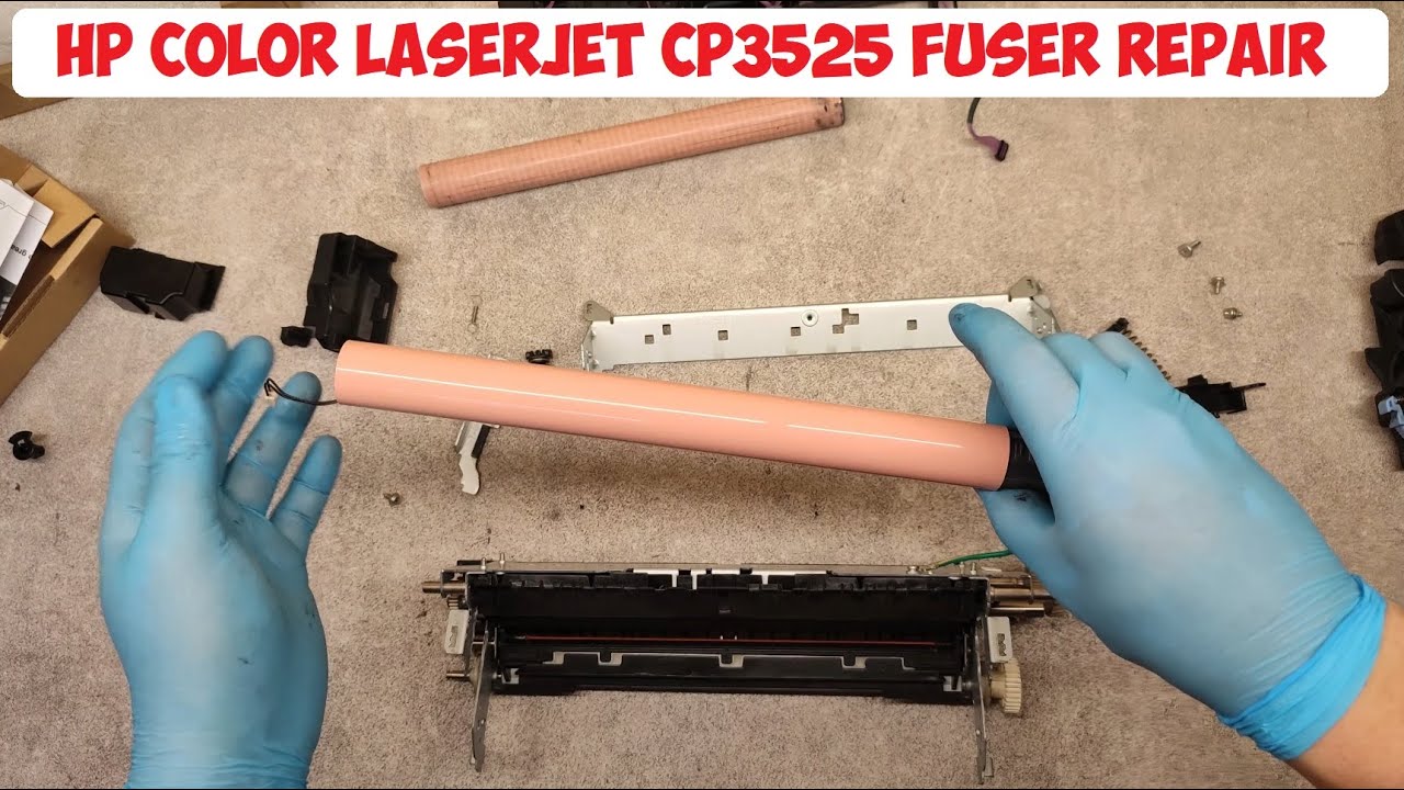 HOW TO REPLACE FUSER FILM SLEEVE AND LOWER PRESSURE ROLLER ON HP COLOR LASERJET CP3525, FUSER REPAIR