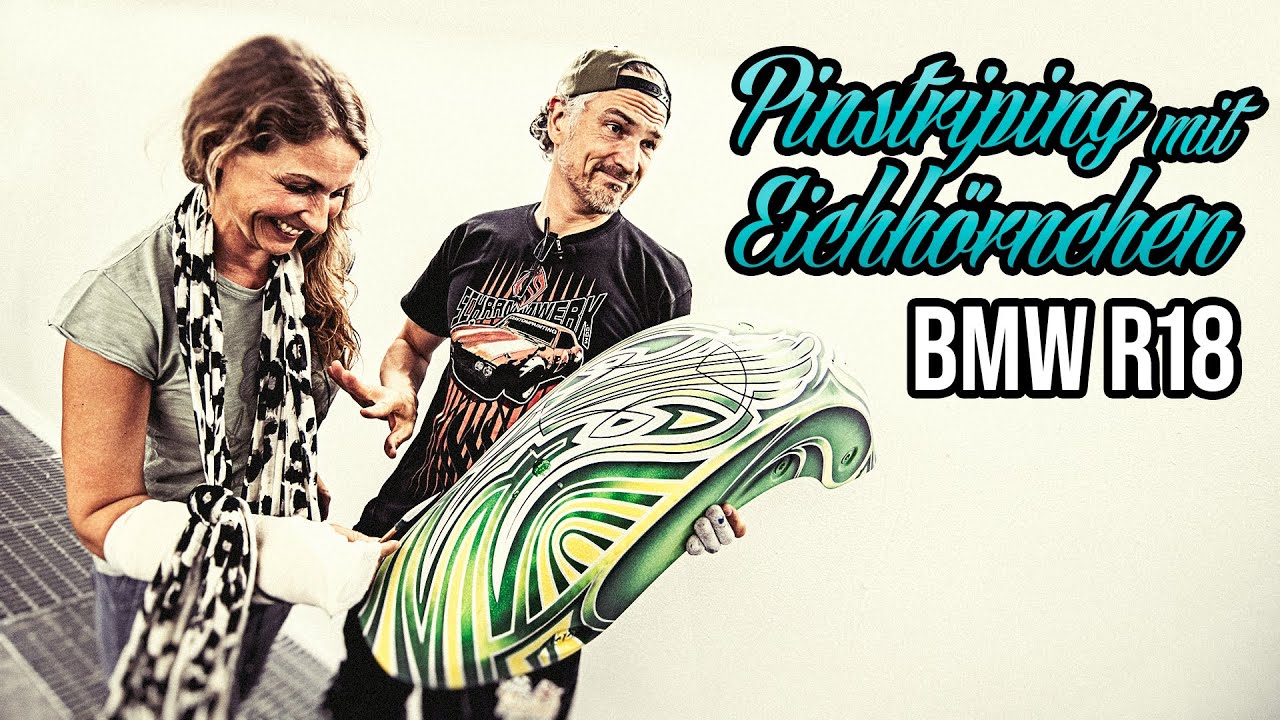 Pinstriping mit Eichhörnchen | BMW R18 Chicano-Style | Dannys SCHRAMMWERK