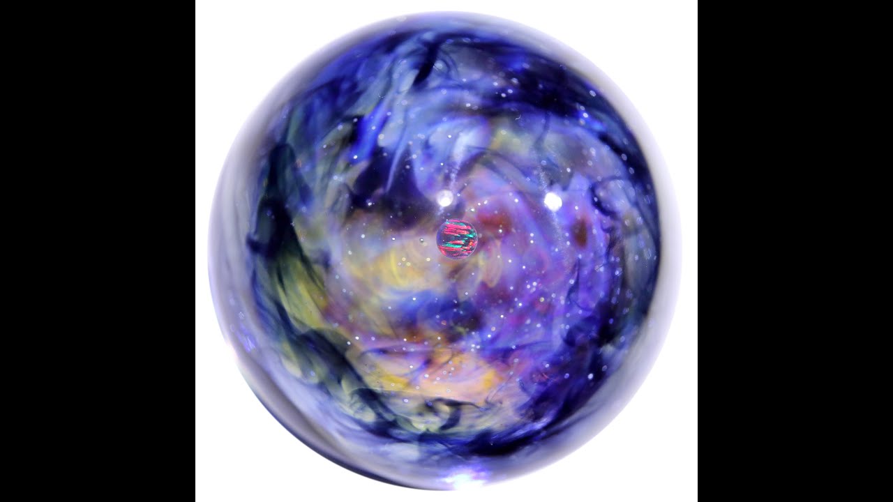 49mm Nebula Galaxy Glass Marble with Dual-Sided Design 両面星雲状宇宙ガラスマーブル - オブジェ  no.M191