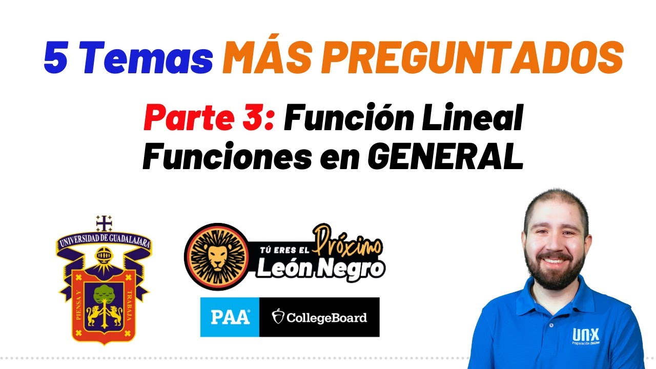 Funciones generales y Función Lineal - Los 5 temas más preguntados Examen de admisión