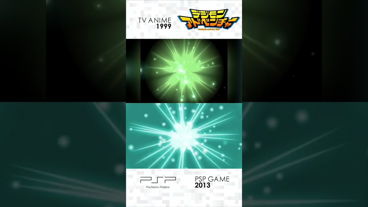 Digimon Adventure | PSP & Anime - Evolution Scene Comparison