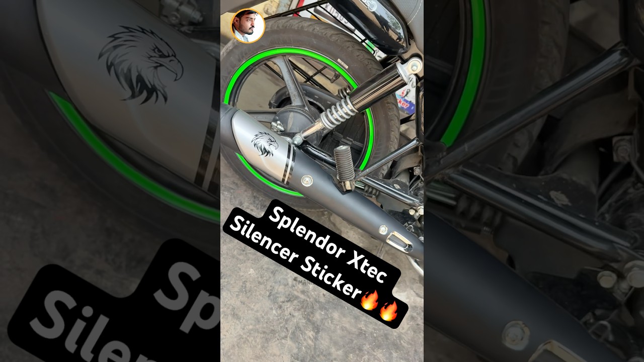 ⚠️ Splendor Xtec Silencer Sticker 🔥🔥 #shorts #trending #splendorxtec #silencermodified #sticker