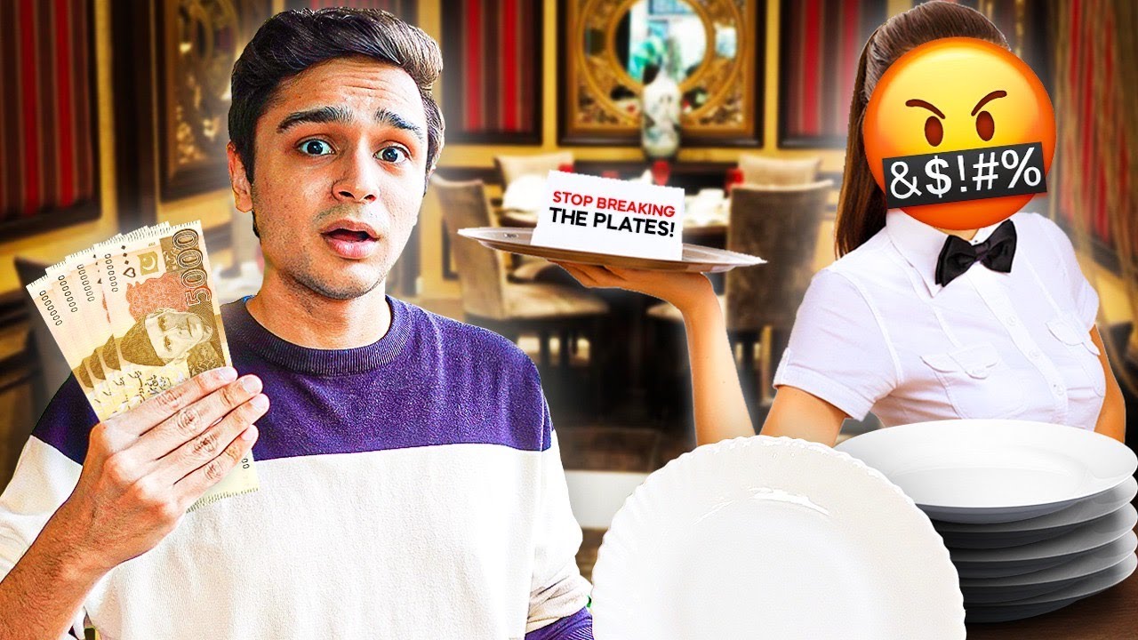 Breaking Plates And Tipping Waitress 20,000 Rupees!!