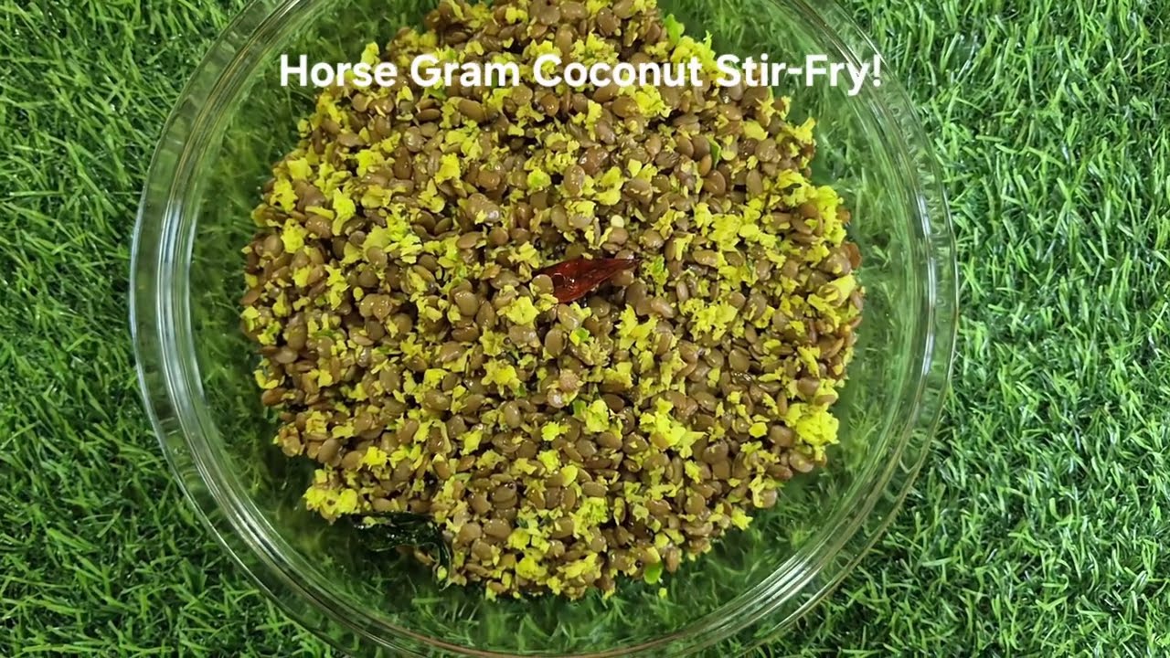 Horse Gram Coconut Stir-Fry recipe– a perfect side dish for rice # like & Subscribe # Yum Mini Eats