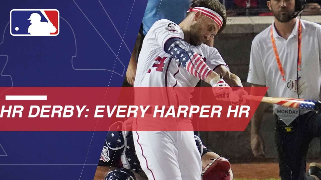 Bryce Harper belts 45 HRs en route to 2018 Derby win