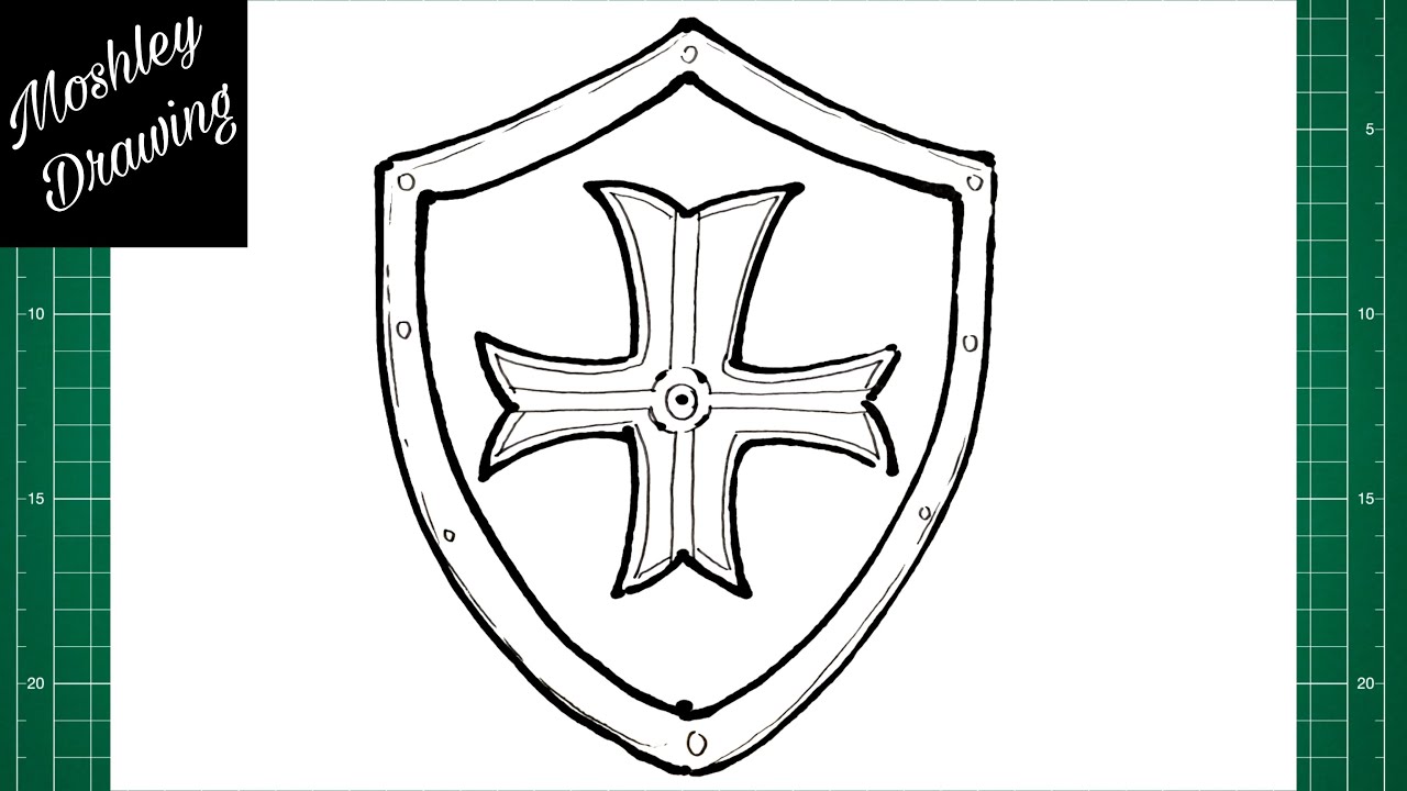 How to Draw a Knight Shield Step by Step