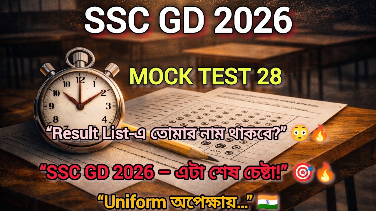 SSC GD 2026 PYQ BASED MOCK TEST 28 💥 MUST ATTEMPT THIS TEST 🎯 #gk #pyq #practiceset 