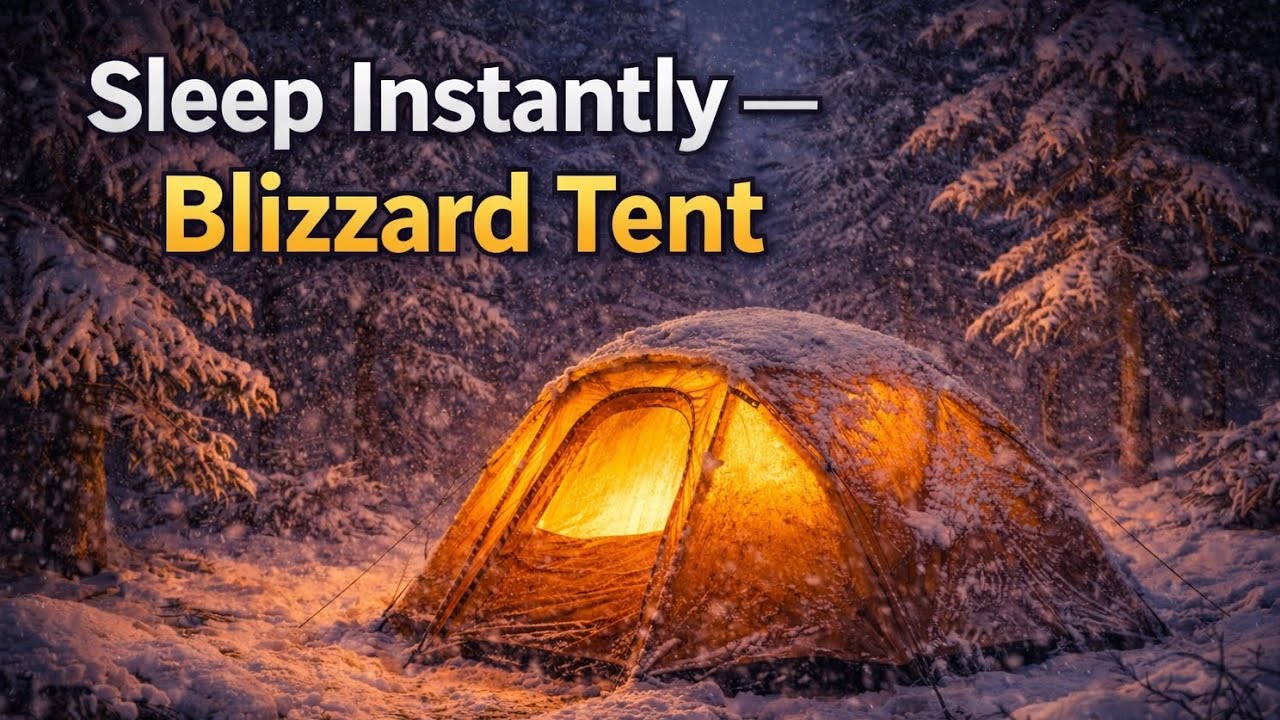 Snowstorm Outside Cozy Cabin — Deep Sleep — 3 Hours