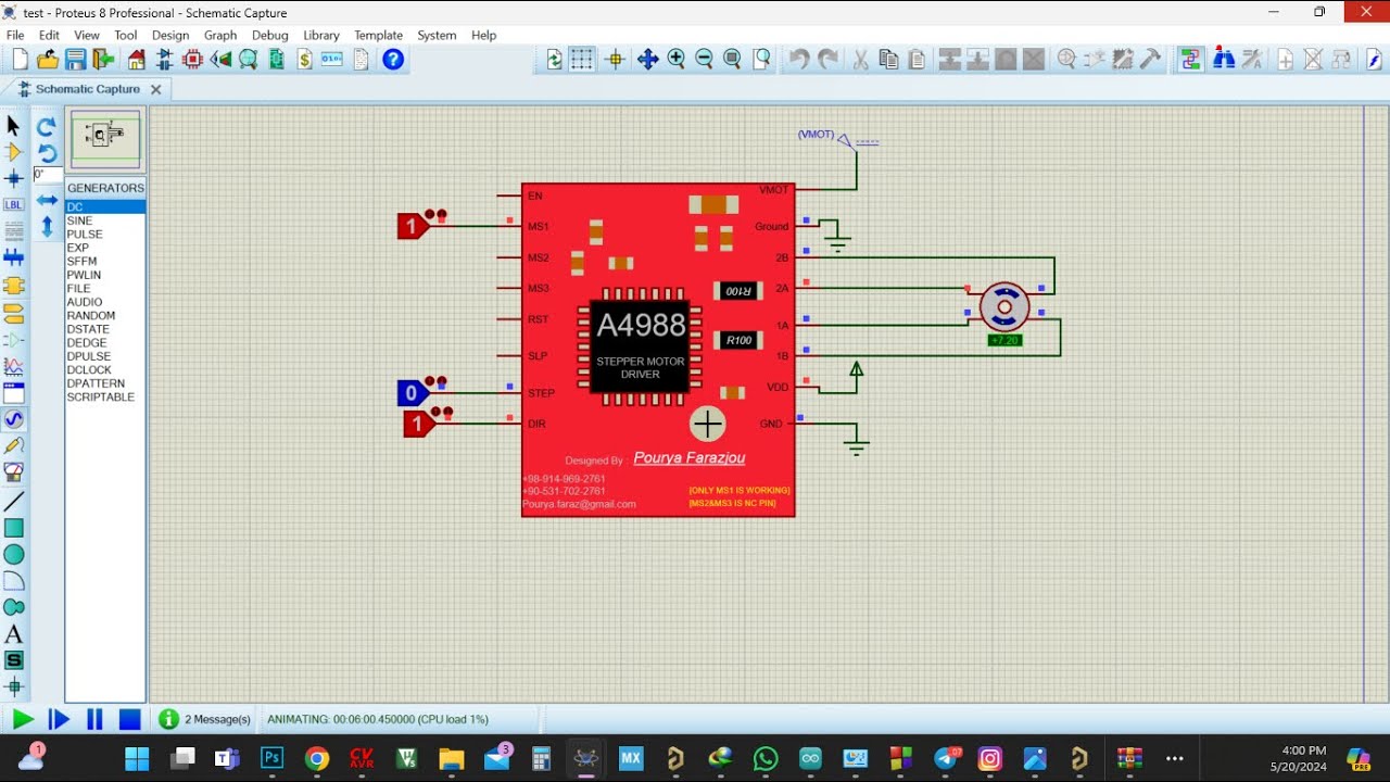 A4988 stepper motor driver proteus library