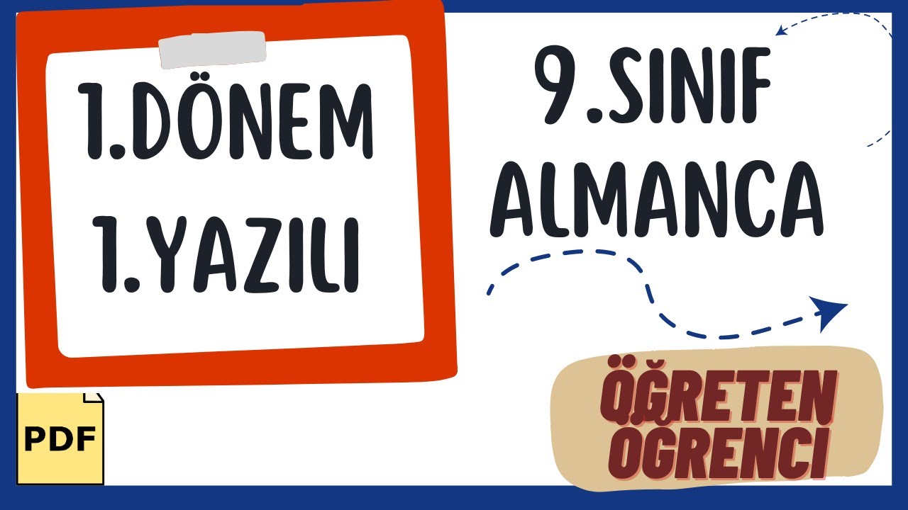 9.Sınıf Almanca 1.Dönem 1.Yazılı +PDF