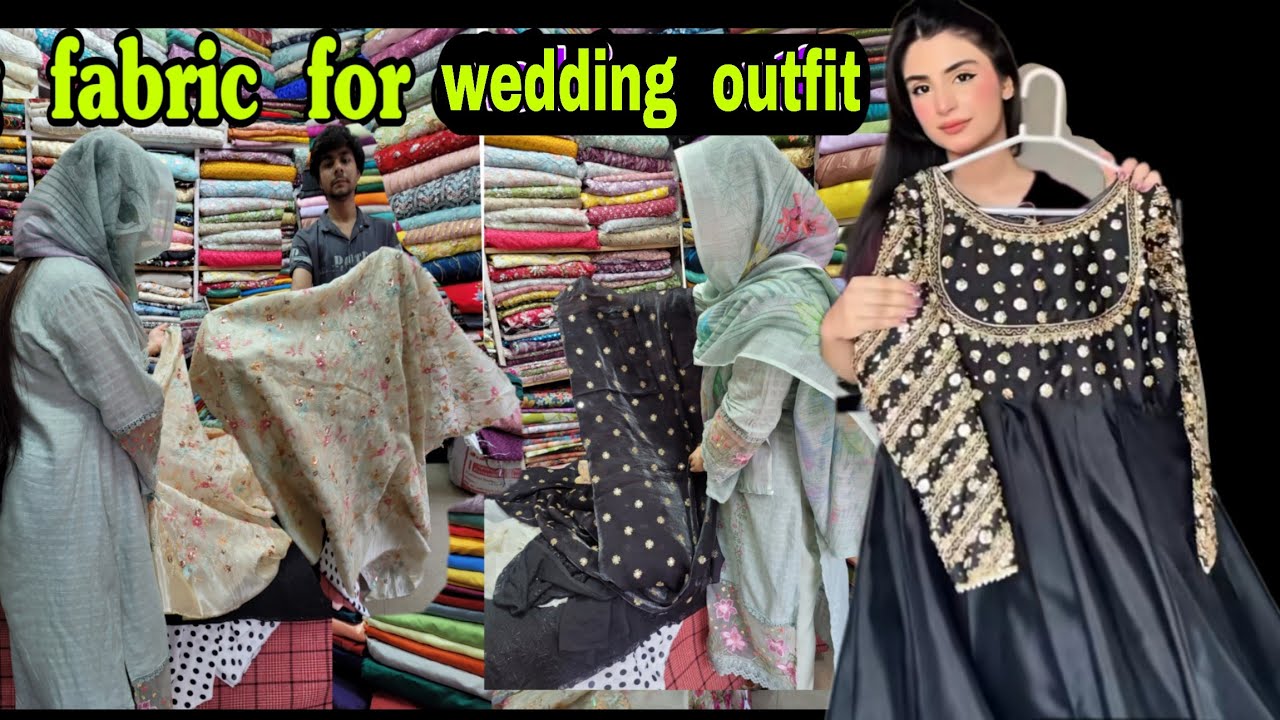 Dress designing for wedding 🥰 found hidden fabric shop in jammu 😍 plain dress designing #dressdesign