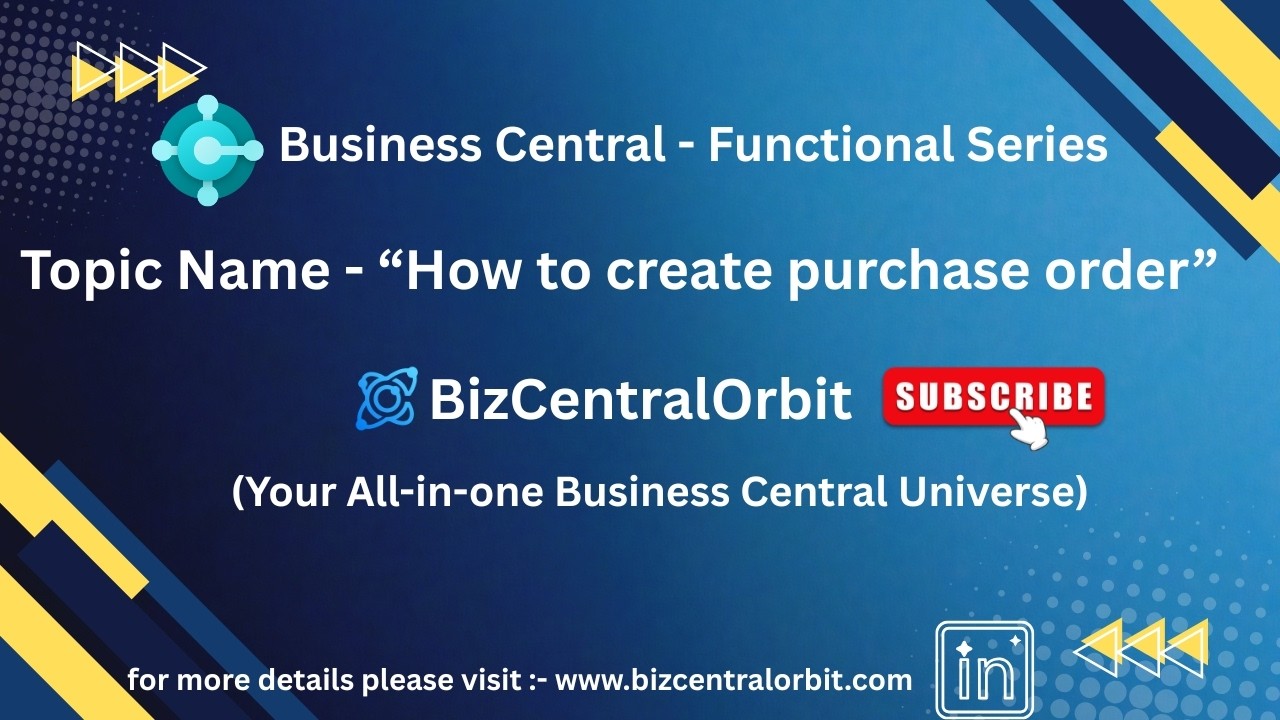 How to create Purchase Order in Business Central