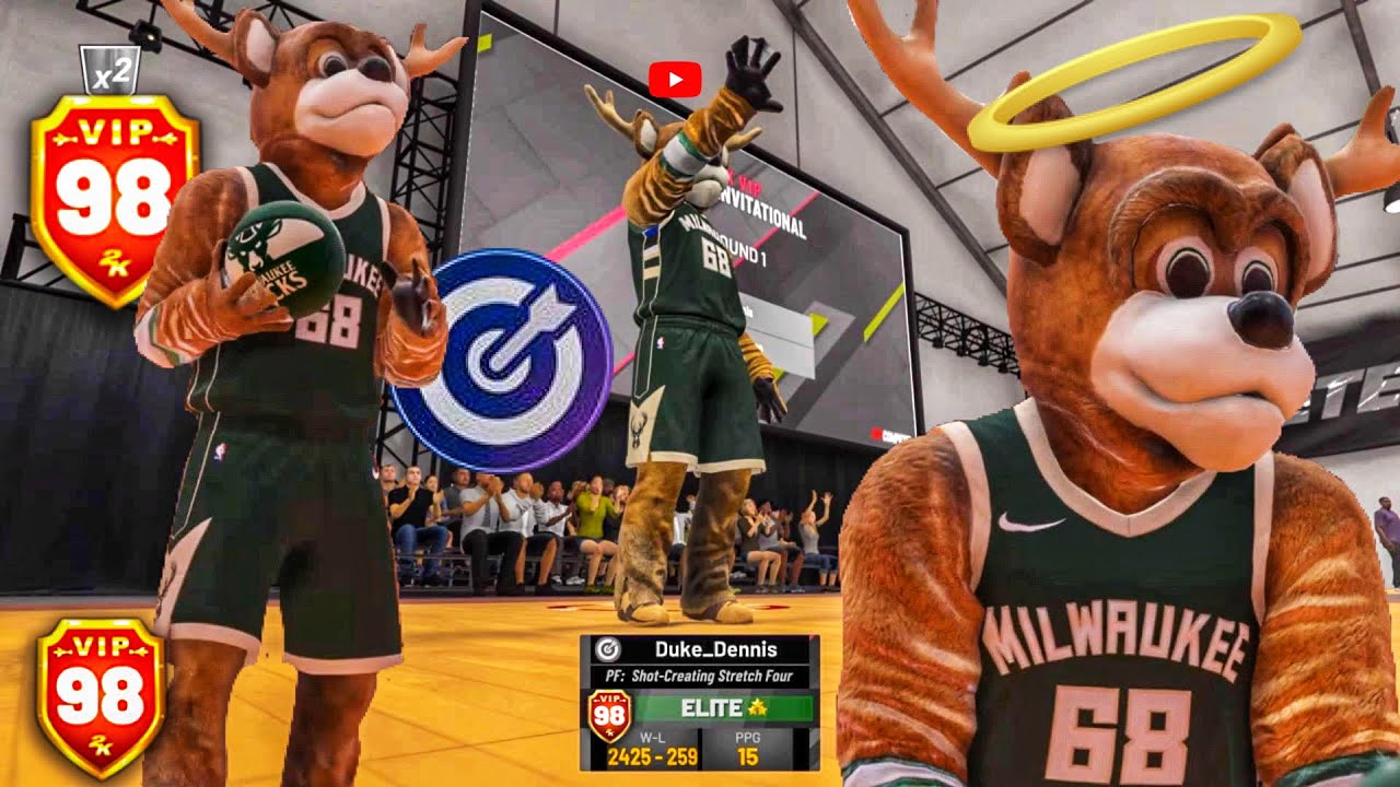 I won the 1V1 EVENT with my MASCOT on NBA 2K19! Stretch Big Demigod Build 2k19! Best build 2k19