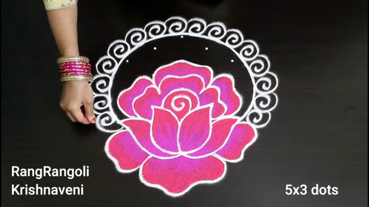 2024 New Year Rangoli🌹5x3 dots New Year Muggulu🌹New Year Kolam🌹RangRangoli Krishnaveni
