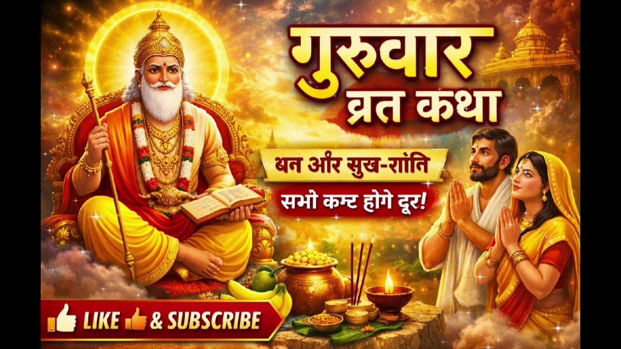 गुरुवार व्रत की चमत्कारी कथा |ये कथा सुनते ही बदल जाती है किस्मत । #Brihaspati katha #Vrat Katha #