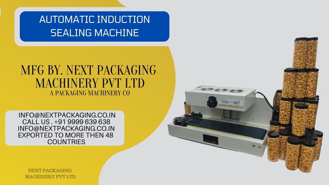 Automatic induction foil sealing machine for farsan pet jar, Aluminum foil sealing packing machine