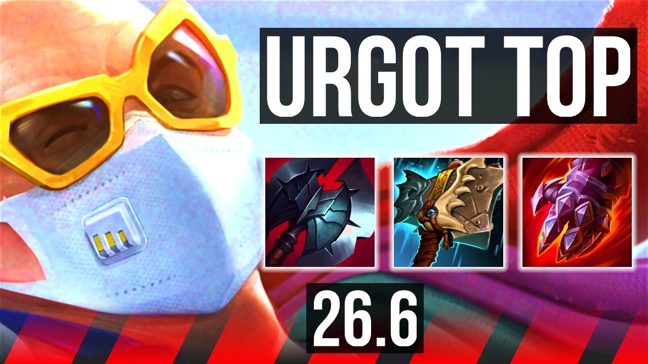 URGOT vs AKALI (TOP) | Good KDA: 22/2/7, 44K damage | KR Master | 26.6